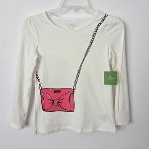 NWT-Kate Spade New York Skirt the Rules L/S top Chic Fresh White Girl 140/ 10Y